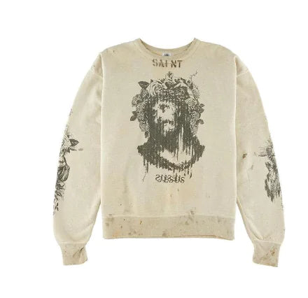 Retro Print Sweatshirt for Women