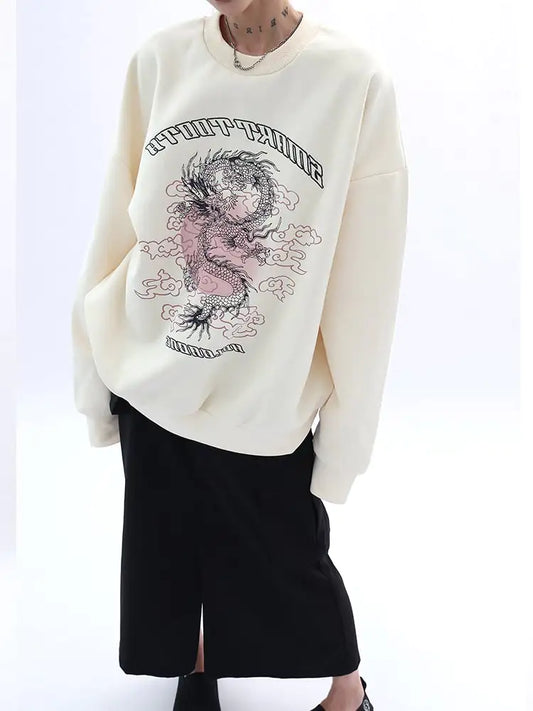 Retro Print Sweatshirt for Women
