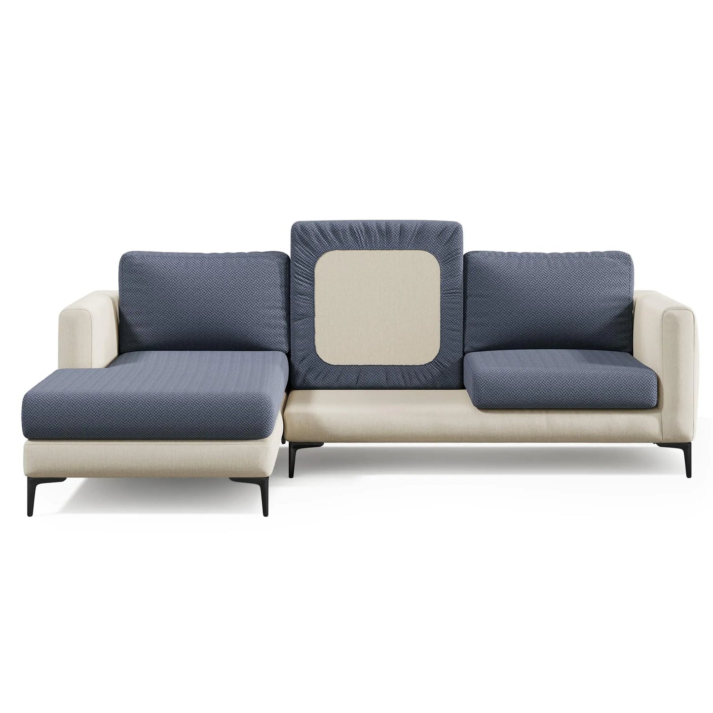 Nolan Interior Magic Sofa Cover - Classic Pet-Proof Back Cushion Cover - Medium Metal Grey - Easy Installation Stain Resistant Machine Washable Stretchy Covers for Sectional Couches and Sofas